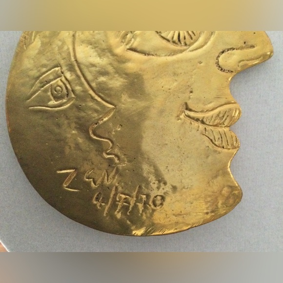 Daniel Harris aka ZEV Double Sided Crescent Moon Face Necklace - Pendant w Chain - Picture 3 of 7